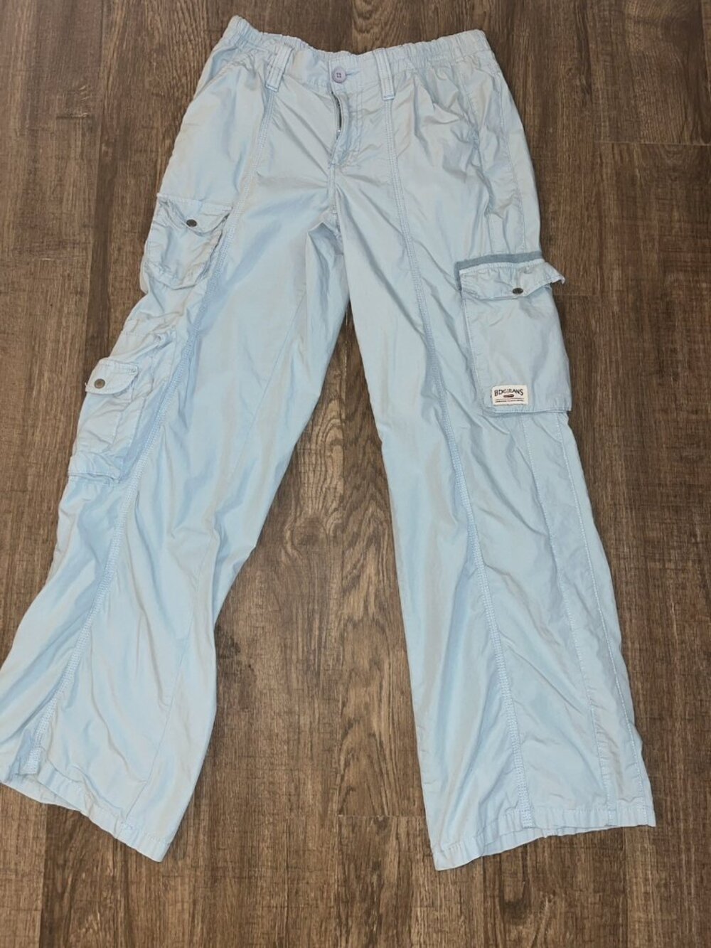 Urban Outfitters BDG Jeans Blue Parachute Cargo Pants Pull On Baggy S 29-32 W